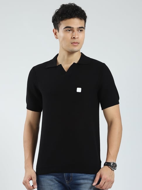 Rock.It Black Cotton Smart Fit Polo T-Shirt-picture-38