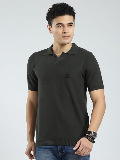 Rock.It Olive Cotton Smart Fit Polo T-Shirt-picture-30