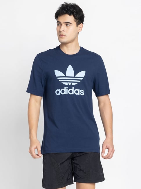 ADIDAS ORIGINALS Men's Blue TREFOIL T-Shirt