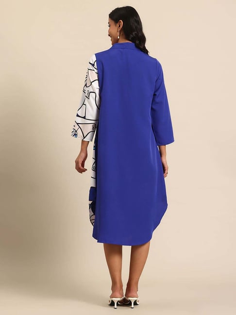 Qurvii Royal Blue Casual Dress