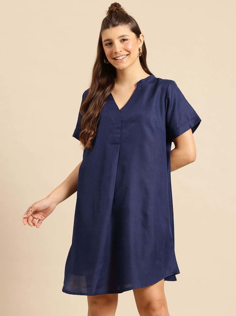 Qurvii Blue Casual Dress-picture-31