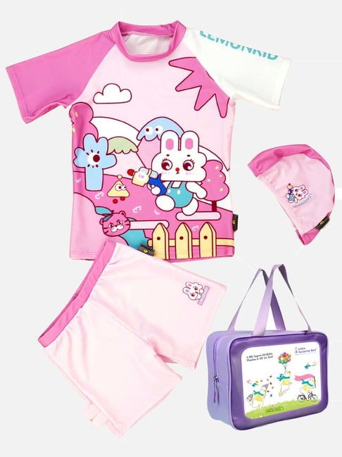 Little Surprise Box Unisex Pink 2pcs Shirt & Shorts Set Rabbit Toy Upf 50+ Swimwear & Swim Cap-picture-29