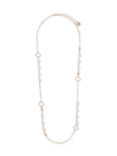 Forever New Pearl & Gold Quinne Flower Necklaces-picture-40