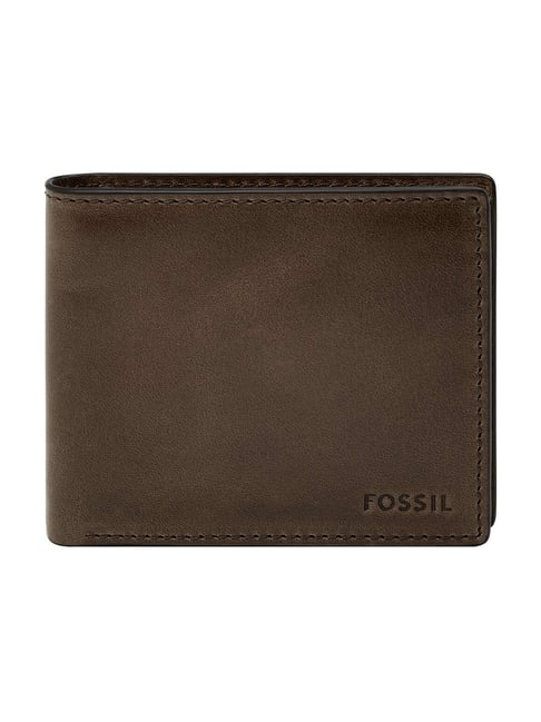 Fossil Derrick Grey Small Leather Bi-Fold Wallet