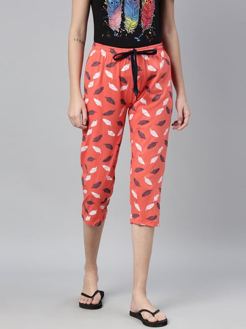 Kryptic Navy Cotton Regular Fit Printed Capri