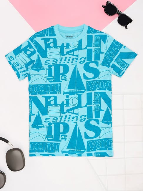 Pantaloons Junior Boys Aqua T-Shirt-picture-47