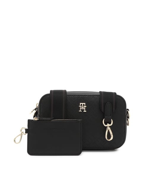 TOMMY HILFIGER PU Black Women Sling Bag