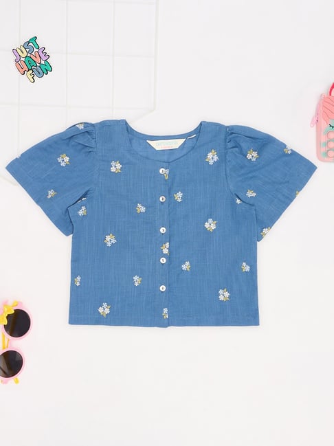 Akkriti by Pantaloons Girls Blue Top-picture-19