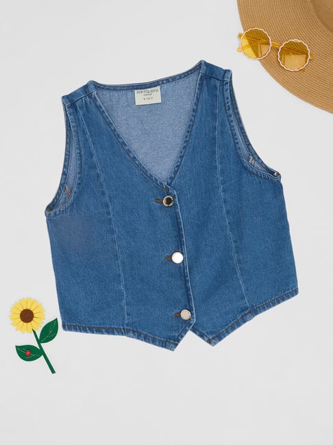Pantaloons Junior Girls Blue Vest-picture-33