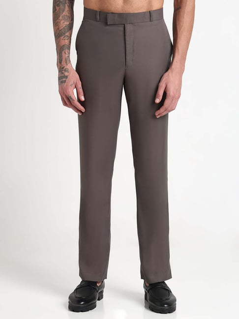 showoffff Showoff Grey Slim Fit Formal Trousers-picture-41