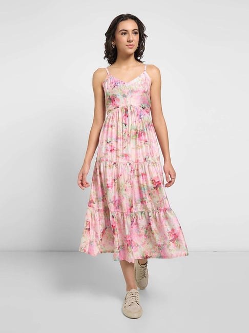 People by Pantaloons Pale Lilac Printed Casual Dress-picture-33