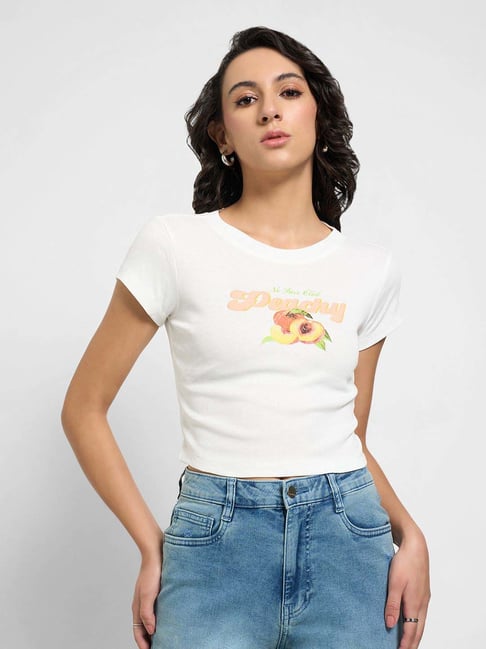 SF Jeans by Pantaloons Star White Printed Top-picture-43
