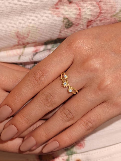 Tanishq Letter 14k Yellow Gold Initial Ring Tanishq S Letter Ring