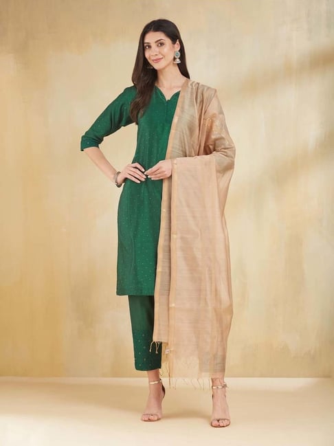 Fabindia Beige Woven Dupatta-picture-22