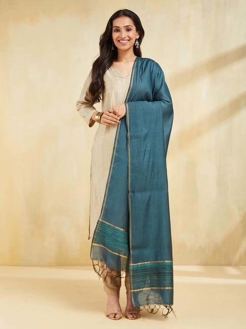 Fabindia Teal Dupatta-picture-20