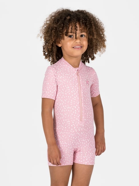 Nabaiji By Decathlon Unisex Pink Swimming Short Sleeve and Short Leg Suit