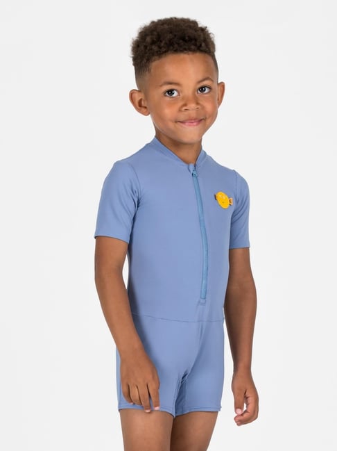 Nabaiji By Decathlon Unisex Blue Baby Swimming Short Sleeve and Short Leg  Suit