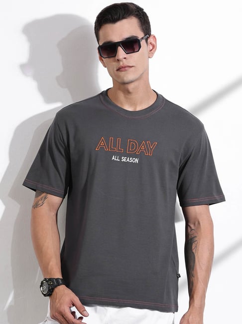 Thomas Scott Grey Loose Fit Printed T-Shirt-picture-18