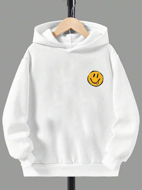 Bolly Lounge Boys White Cotton Regular Fit Printed Sweatshirt