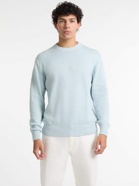 Guess Jeans Sky Blue Cotton Regular Fit Sweatshirt-picture-11