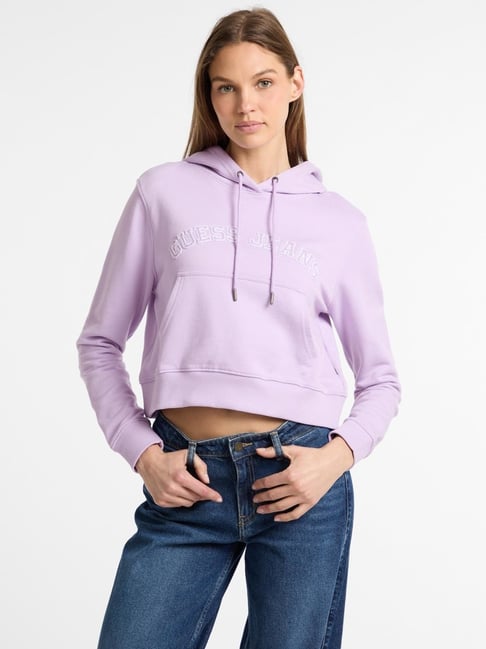 Guess Jeans Purple Cotton Regular Fit Sweatshirt