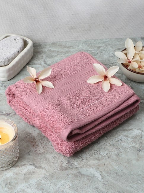 Buy Monte Carlo Jazz-S Light Pink Cotton Bath Towel at Best Price