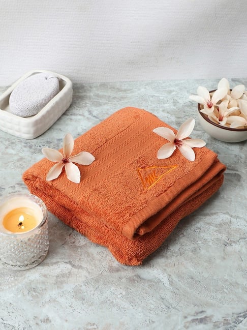 Buy Monte Carlo Jazz-S Burnt Orange Cotton Bath Towel at Best