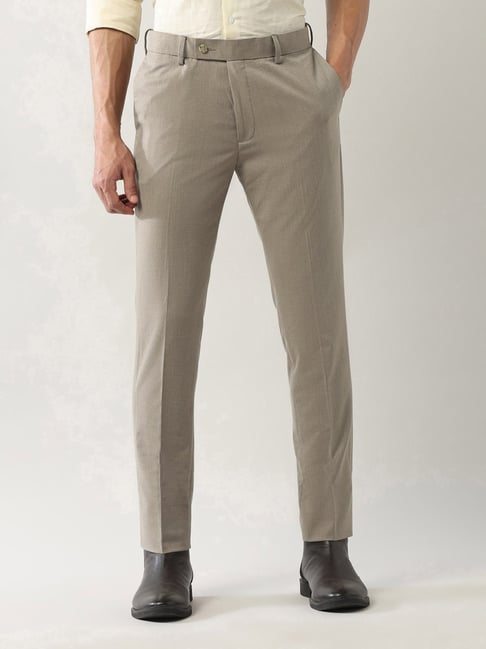 Arrow Brown Slim Fit Self Pattern Trousers-picture-26