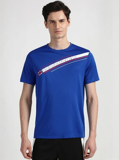 Reebok Blue Regular Fit Printed Sports T-Shirt-picture-36