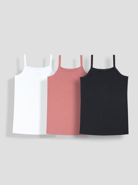 Tresnova Girls Multicolor Regular Fit Camisole Pack of 3