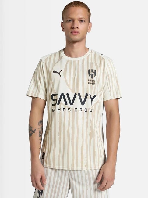 Puma White Regular Fit Printed Jerseys