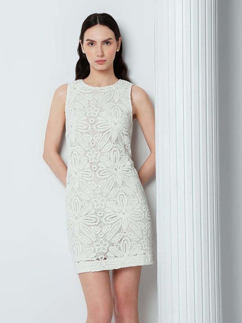 chinese dress ladies Marquee White Lace Applique Off-Shoulder Dress