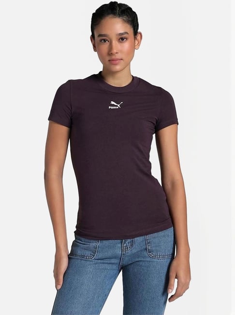 Puma Purple Cotton Slim Fit Sports T-Shirt-picture-47