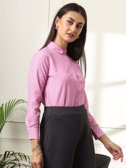 FITHUB Pink Striped Formal Shirt-picture-46