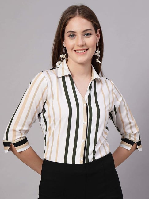 Style Quotient White Striped Formal Shirt-picture-30