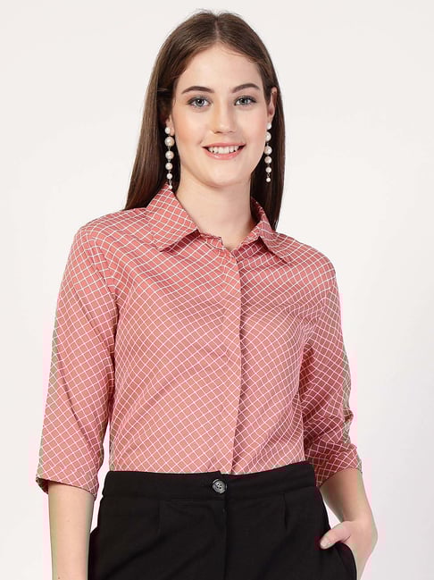 Style Quotient Peach Printed Formal Shirt-picture-40