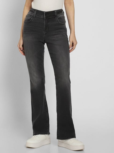 American Eagle Women Black Next Level Low-Rise Kick Bootcut Jeans-picture-38