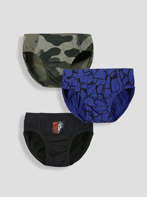 Tresnova Boys Multicolor Regular Fit Printed Briefs -Pack of 3