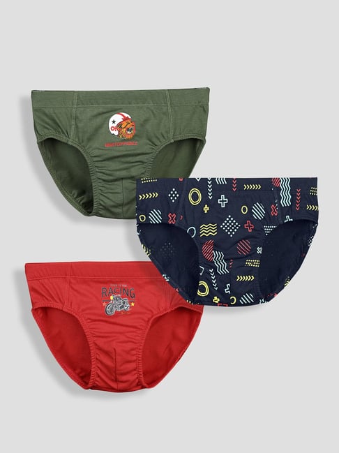 Tresnova Boys Multicolor Regular Fit Printed Briefs -Pack of 3