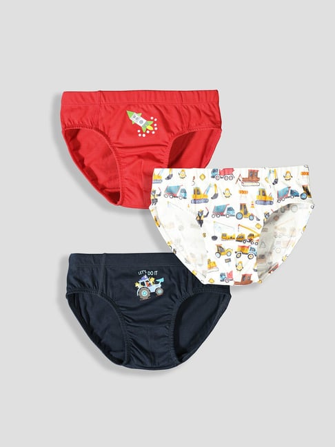 Tresnova Boys Multicolor Regular Fit Printed Briefs Pack of