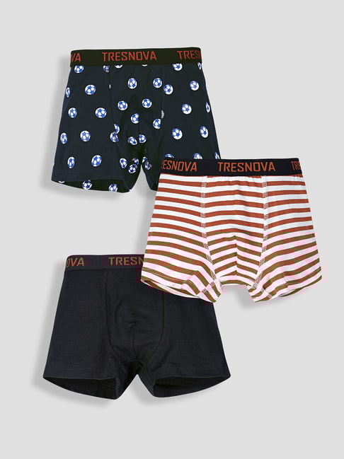 Tresnova Boys Multicolor Regular Fit Printed Shorts -Pack of 3