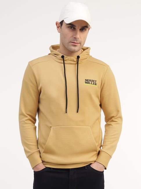 MountMiller Mustard Solid Hooded Long Sleeves Hoodies-picture-35