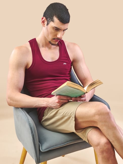 Lux Nitro Cotton Regular Fit Solid Vest (Pack of 2)