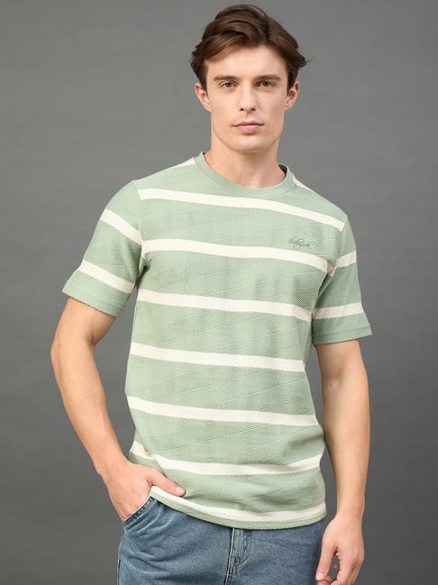 CLUB YORK Green Stripes Short Sleeves T-Shirt-image-44