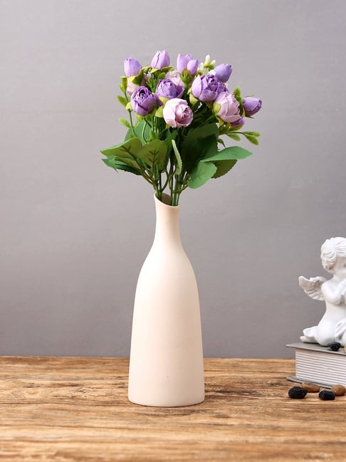 Tayhaa Off White Ceramic Flower Vase
