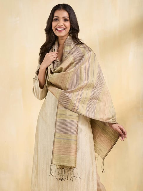 Fabindia Beige Woven Stole-picture-40