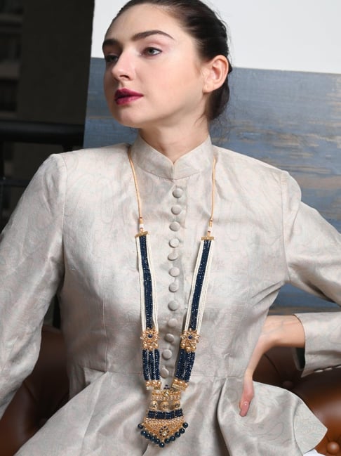 Odette Blue Midnight Rani Necklace & Earring Set-picture-20