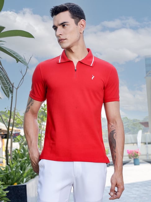 Thomas Scott Red Cotton Regular Fit T-Shirt-picture-34