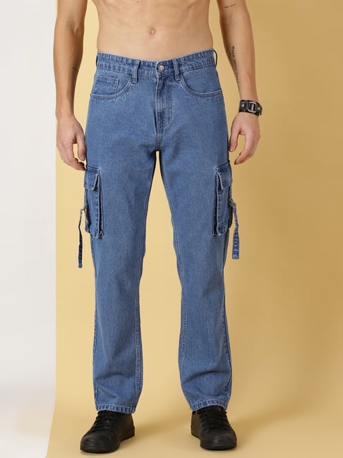 Thomas Scott Blue Relaxed Fit Solid Jeans-picture-19