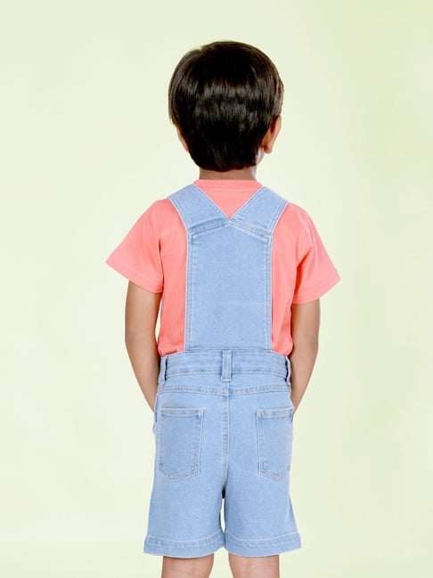 Buy Kiddopanti Boys Light Blue Dungaree Online At Best Price